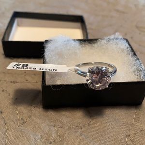 4.90 Ct Round Cut CZ Solitaire Ring, Size 9